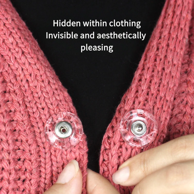 10 pieces of hidden snap buttons for sweaters and coats, transparent buttons, DIY clothing accessories thumbnail 4
