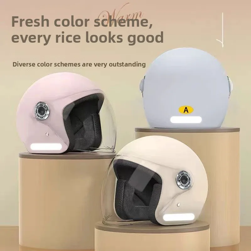 Battery Car Helmet Electric Car Women's Anti-fog Four-season Universal Motorcycle Drop-resistant Warm Helmet Helmet Protection thumbnail 4