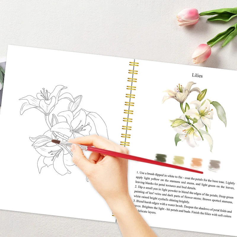 Watercolor Workbooks Coloring Book Beginner Friendly Painting Kit Easy Nature Scenes Paint Set Art Crafts