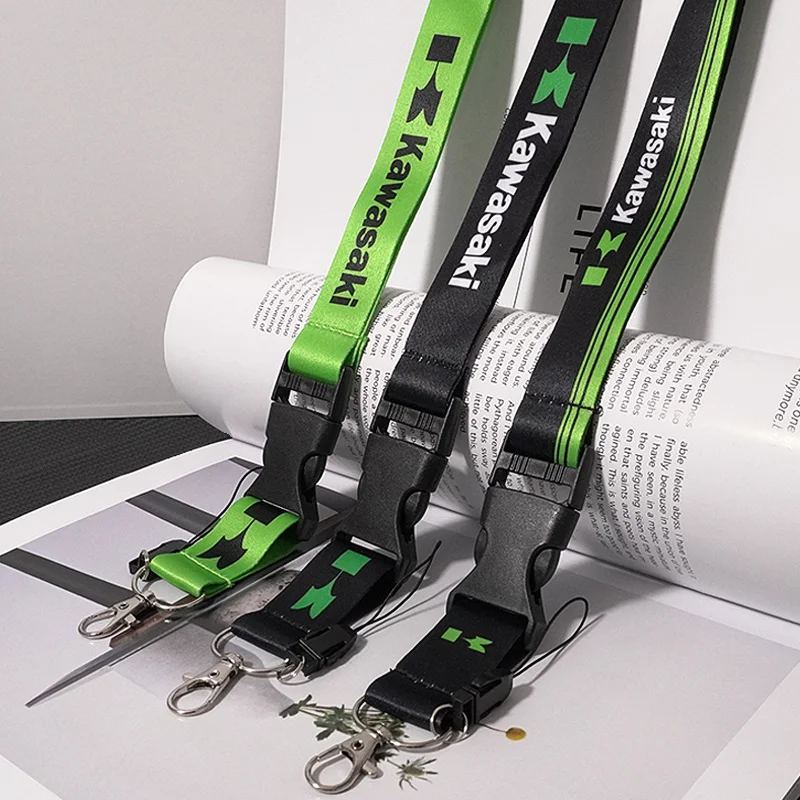 ID Card Pass Lanyard Motorcycle Car Keychain Lanyard Hanging Strap Key Holder Key Ring For Kawasaki Ninja Z900 Z400 ZX25R ZX12R