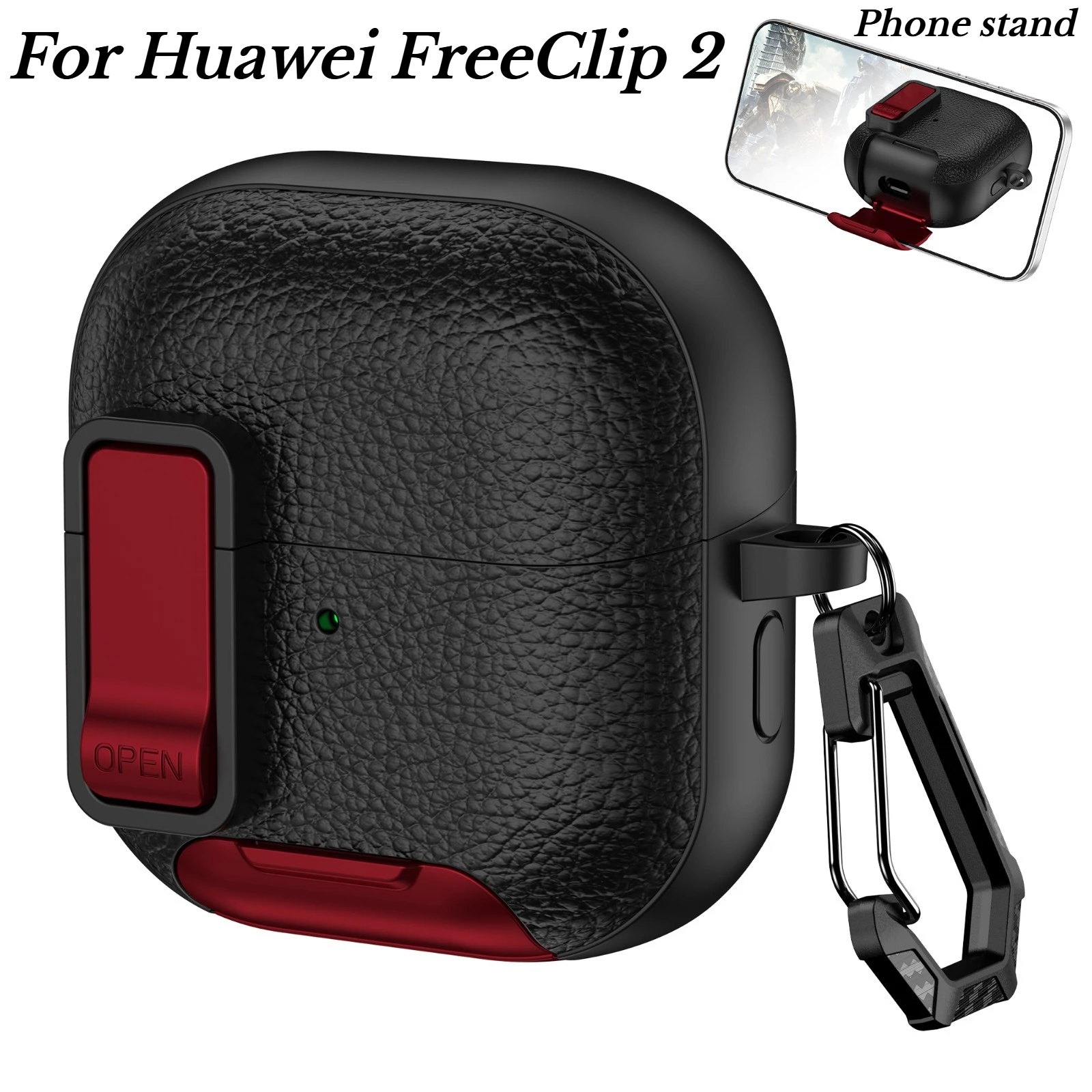 With Phone Holder  Case For Huawei FreeClip 2 Earclip Headphones Cover For Huawei Free Clip 2 Bluetooth Earphones Hook