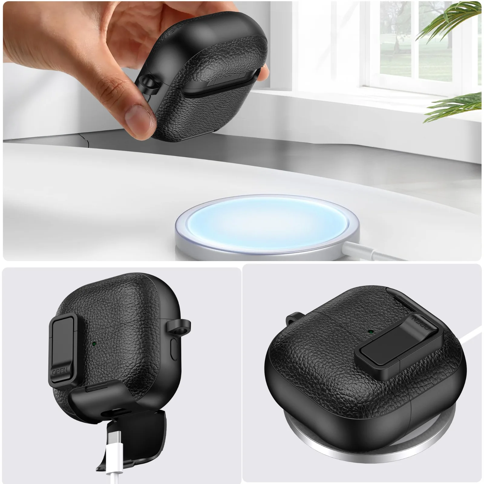 With Phone Holder  Case For Huawei FreeClip 2 Earclip Headphones Cover For Huawei Free Clip 2 Bluetooth Earphones Hook thumbnail 4