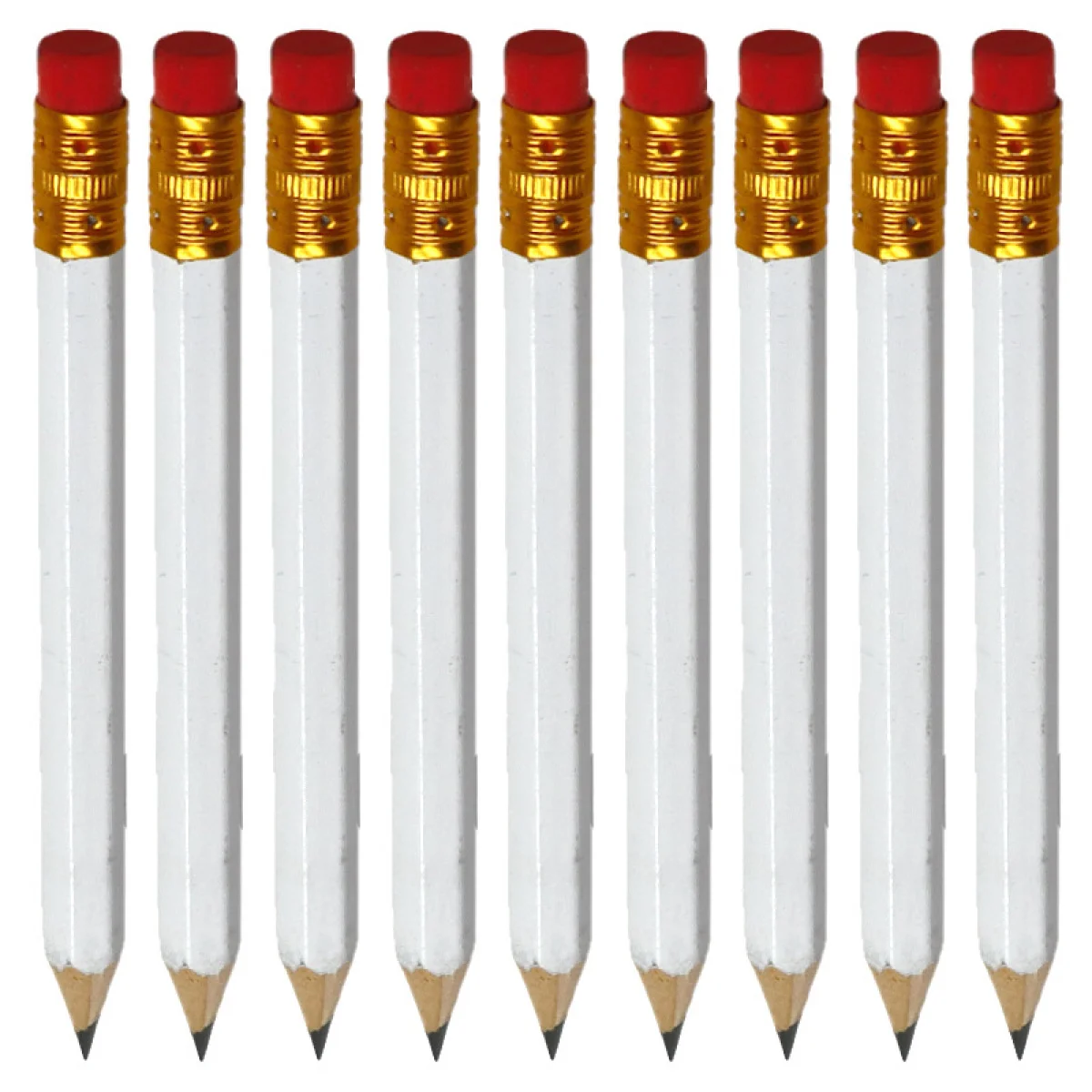 12pcs/24pcs/36pcs/48pcs drawing golf pencils with erasers hb pencils writing white pencils thumbnail 2