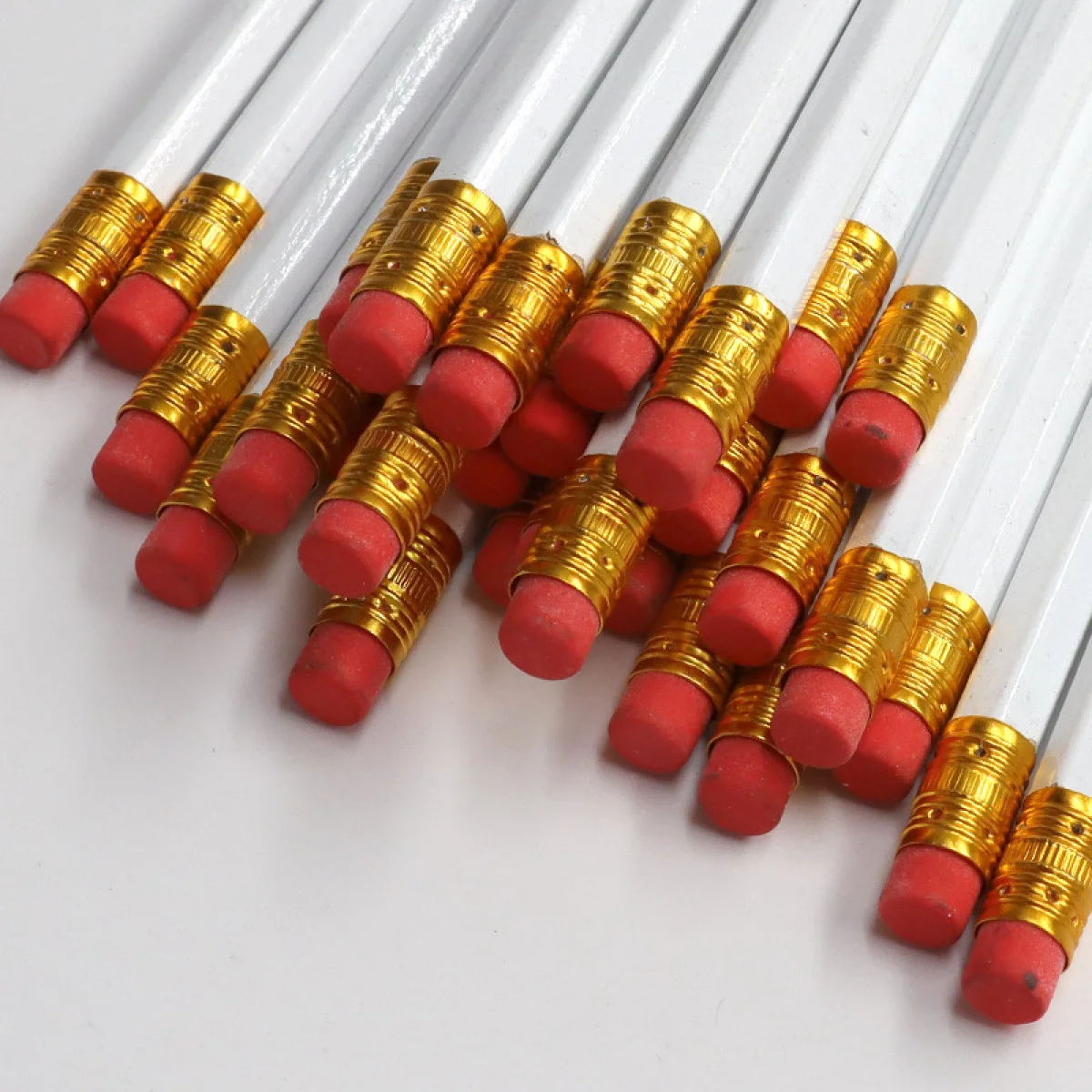 12pcs/24pcs/36pcs/48pcs drawing golf pencils with erasers hb pencils writing white pencils thumbnail 4