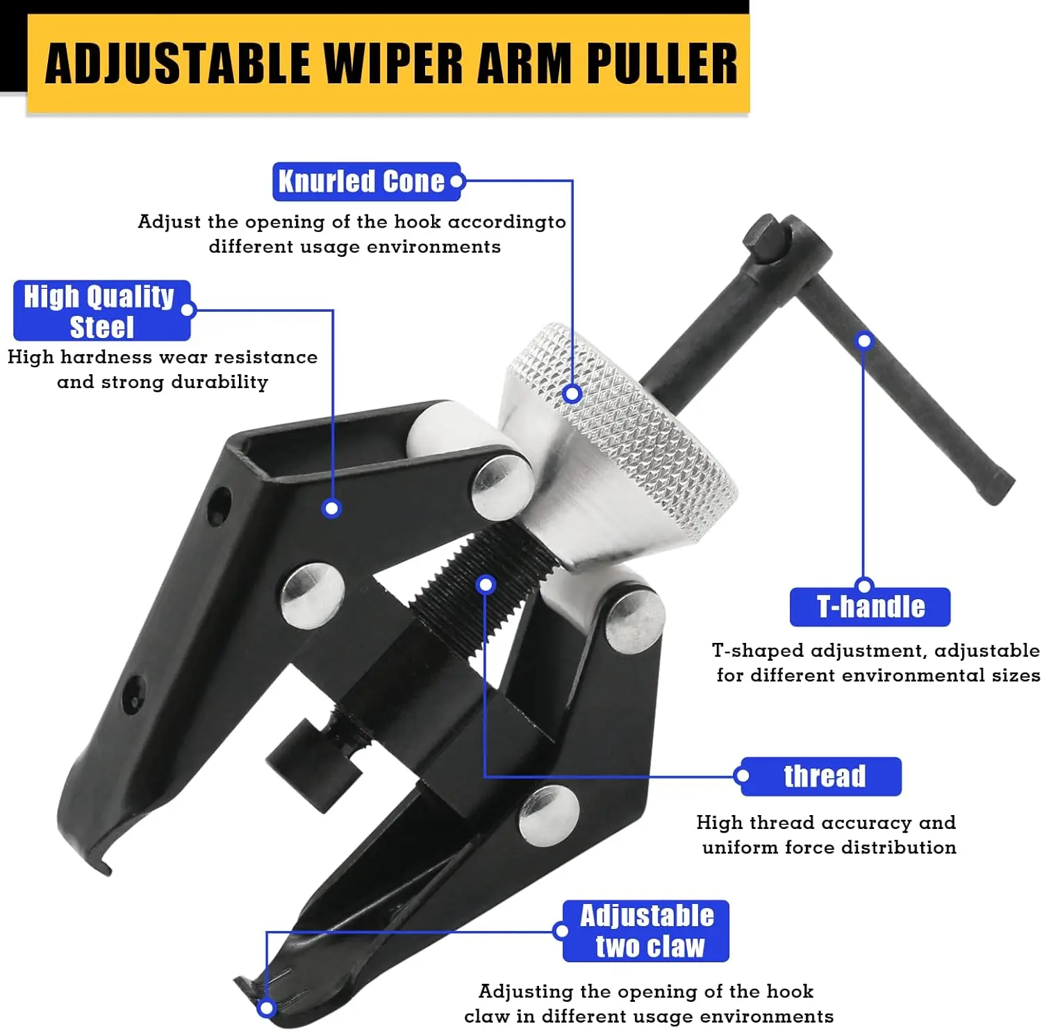 New Car Wiper Arm Removal Tool Heavy-Duty Battery Terminal Wiper Arm Puller for Windshield Repair and Automotive Maintenance thumbnail 2