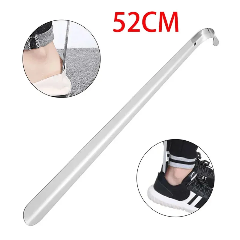52cm Extra Long Stainless Steel Silver Metal Shoehorn Shoe Lifter Aid Slip-On Shoe Pulling Tool for Easy Shoe Removal thumbnail 2