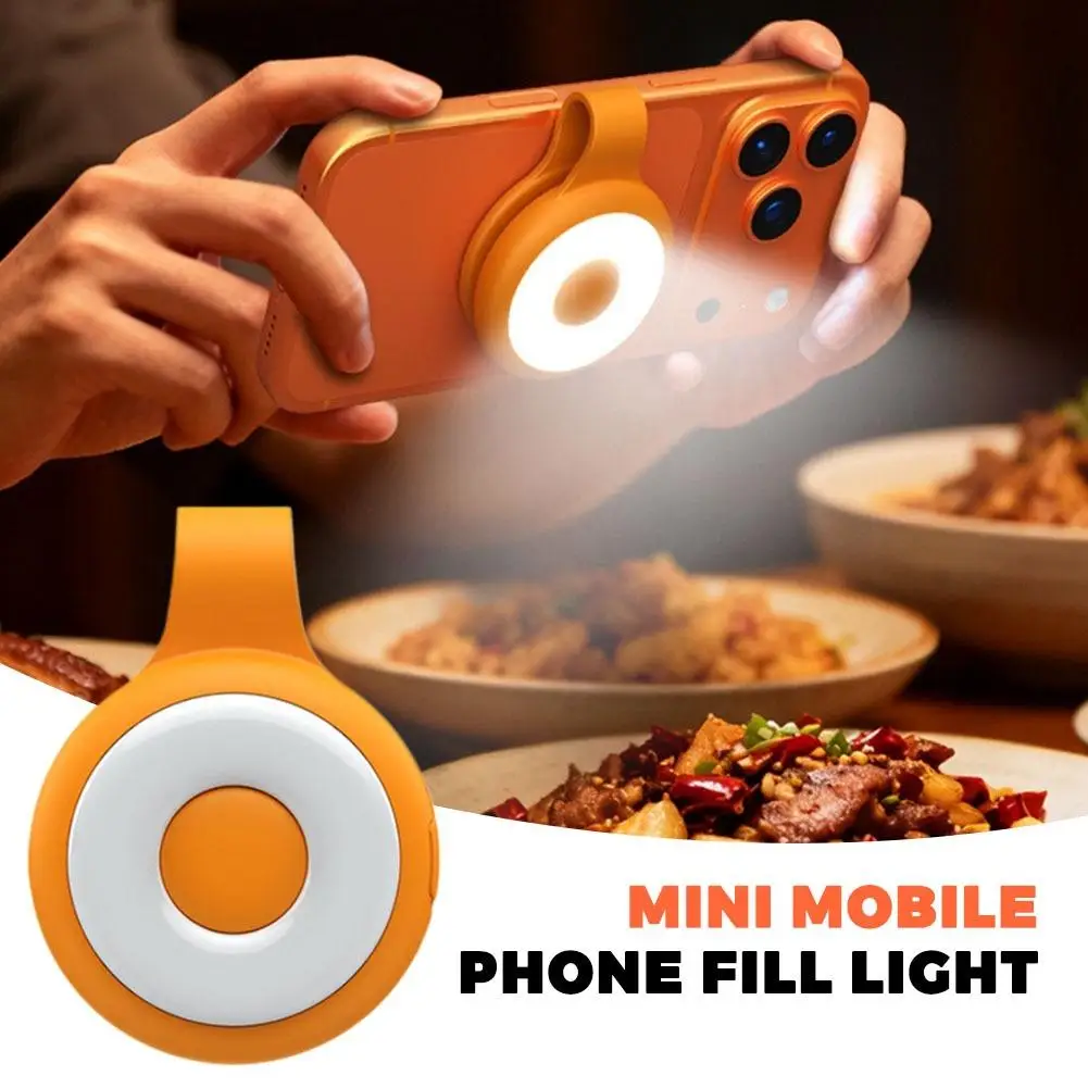 Magnetic Phone Selfie Fill Light Portable 5 Color Temperature USB Charge Rear Mirror Live Night Shooting Photography Light thumbnail 2
