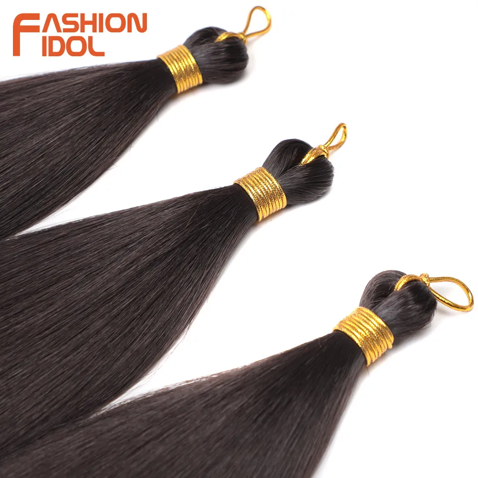 FASHION IDOL 28inch 300g/3Pcs Ariel Straight Pony Hair Crochet Braids Hair Synthetic Braiding Hair Soft Crochet Hair Extensions thumbnail 5