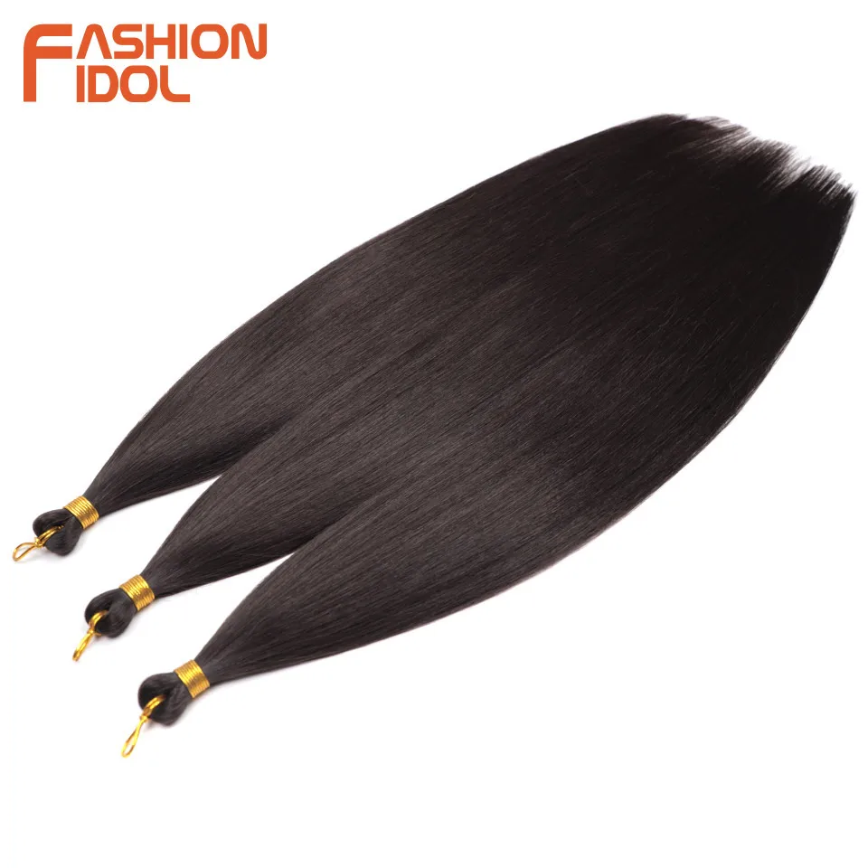 FASHION IDOL 28inch 300g/3Pcs Ariel Straight Pony Hair Crochet Braids Hair Synthetic Braiding Hair Soft Crochet Hair Extensions thumbnail 4