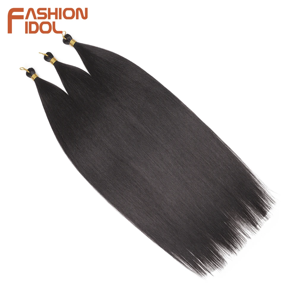 FASHION IDOL 28inch 300g/3Pcs Ariel Straight Pony Hair Crochet Braids Hair Synthetic Braiding Hair Soft Crochet Hair Extensions thumbnail 3