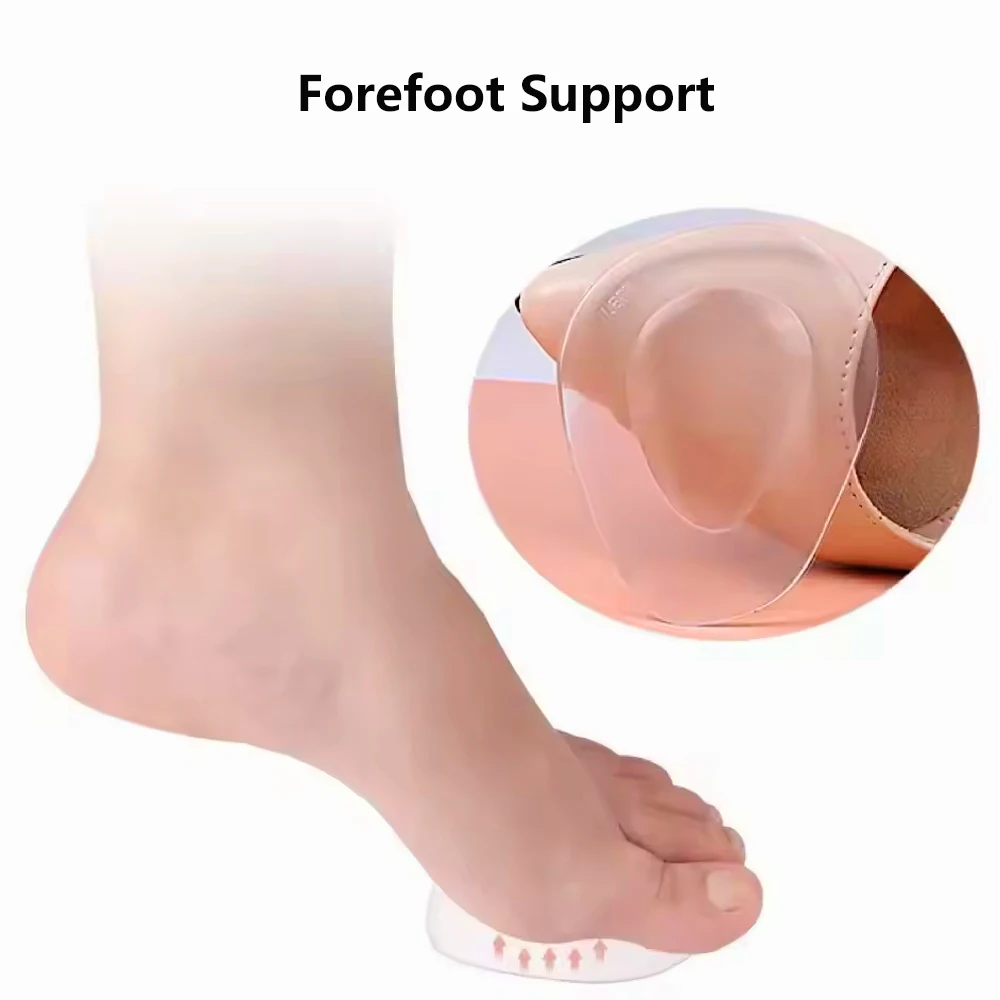 2/6 Pcs Silicone Metatarsal Pads for Shoes Anti-Slip Forefoot Gel Inserts for Women High Heels Foot Pain Relief Half Insoles thumbnail 3