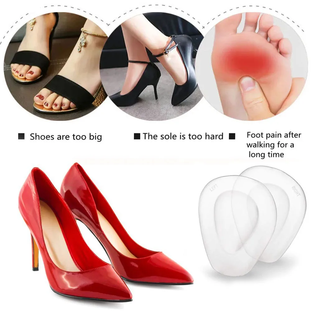 2/6 Pcs Silicone Metatarsal Pads for Shoes Anti-Slip Forefoot Gel Inserts for Women High Heels Foot Pain Relief Half Insoles thumbnail 2