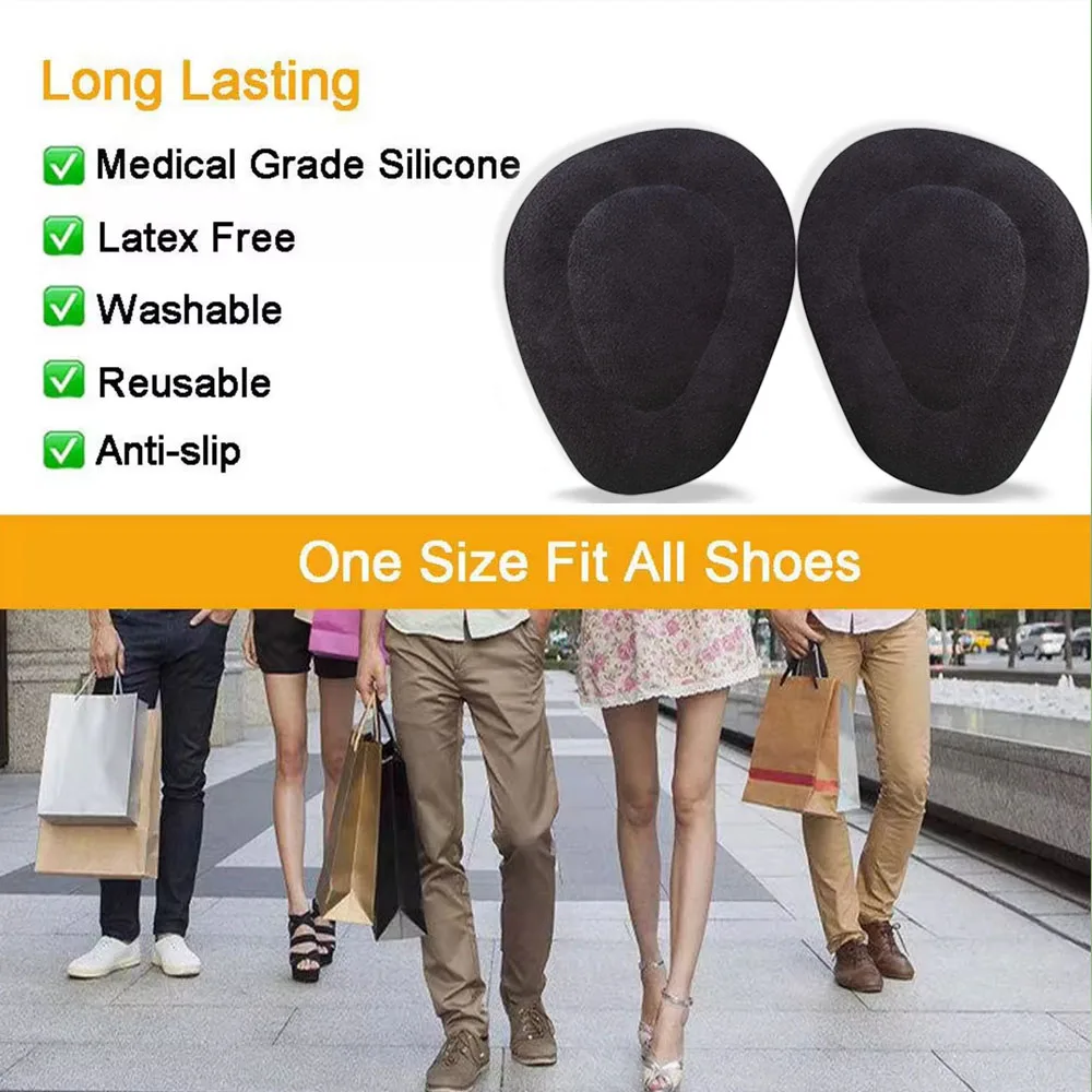 2/6 Pcs Silicone Metatarsal Pads for Shoes Anti-Slip Forefoot Gel Inserts for Women High Heels Foot Pain Relief Half Insoles thumbnail 6