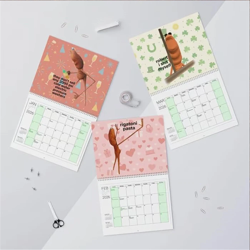 Marcus The Worm 2026 Wall Calendar Robert The Worm Funny Meme-Inspired Calendar Monthly Planner Calendars for Home Office School thumbnail 5