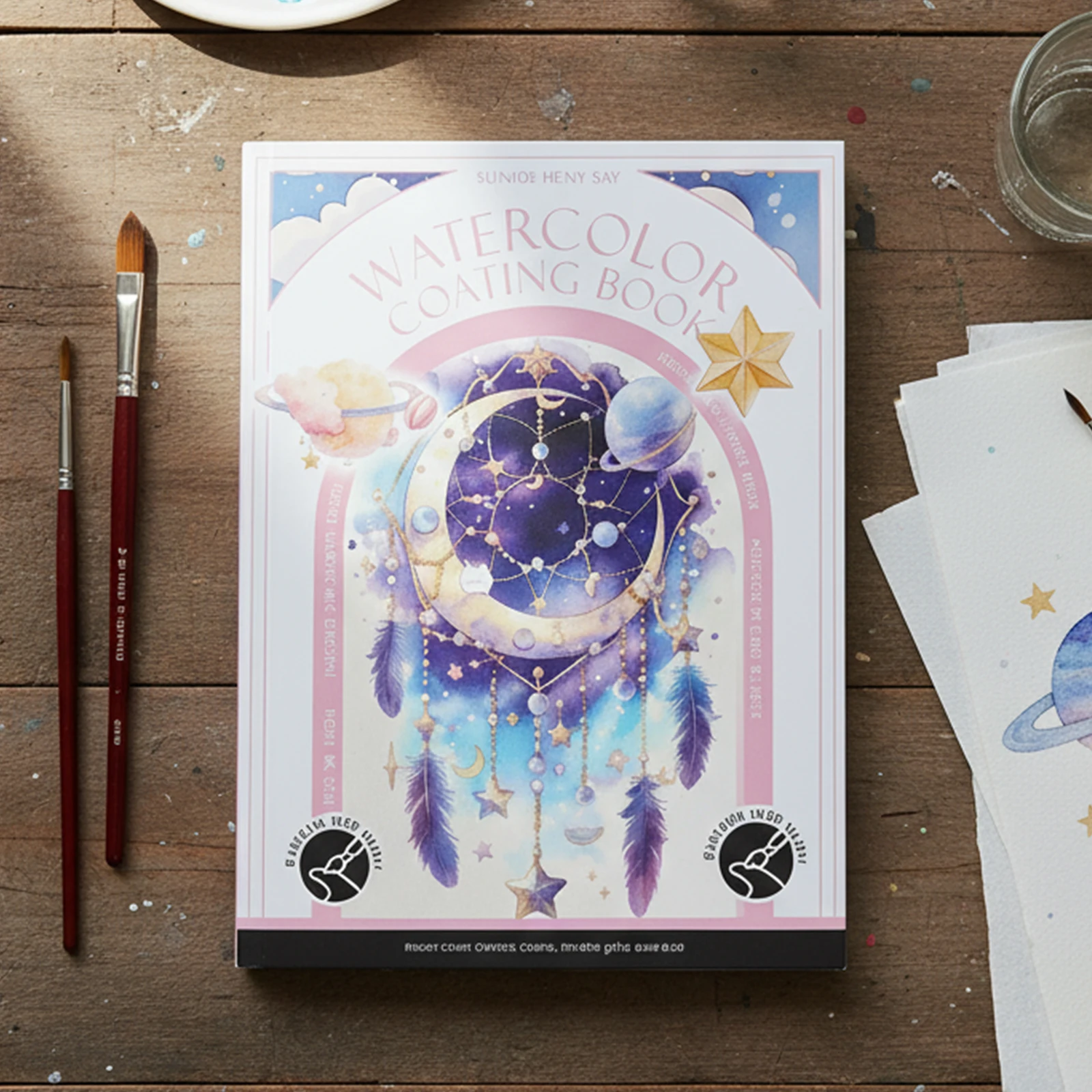 Watercolor Coloring Book with 12 Colors Paint Cakes and Brush Water Color Paper Book Paint Set for Adults Beginners thumbnail 5