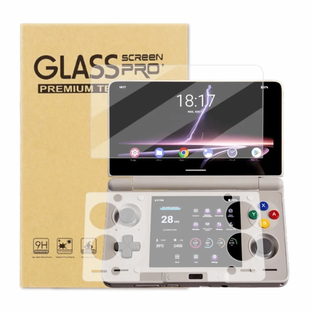 New HD Tempered Glass 9H Flip Dual Screen Screen Protector Anti Scratch Full Screen Protective Film for AYN THOR Game Console