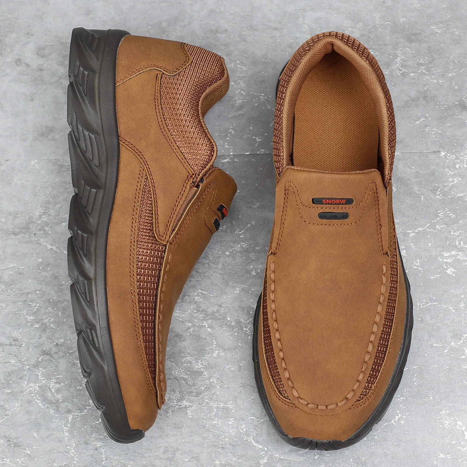 Men Leather Casual Shoes Breathable Loafers Men Sneakers New Male Comfortable Leather Flat Footwear Sneakers Men Shoes thumbnail 3