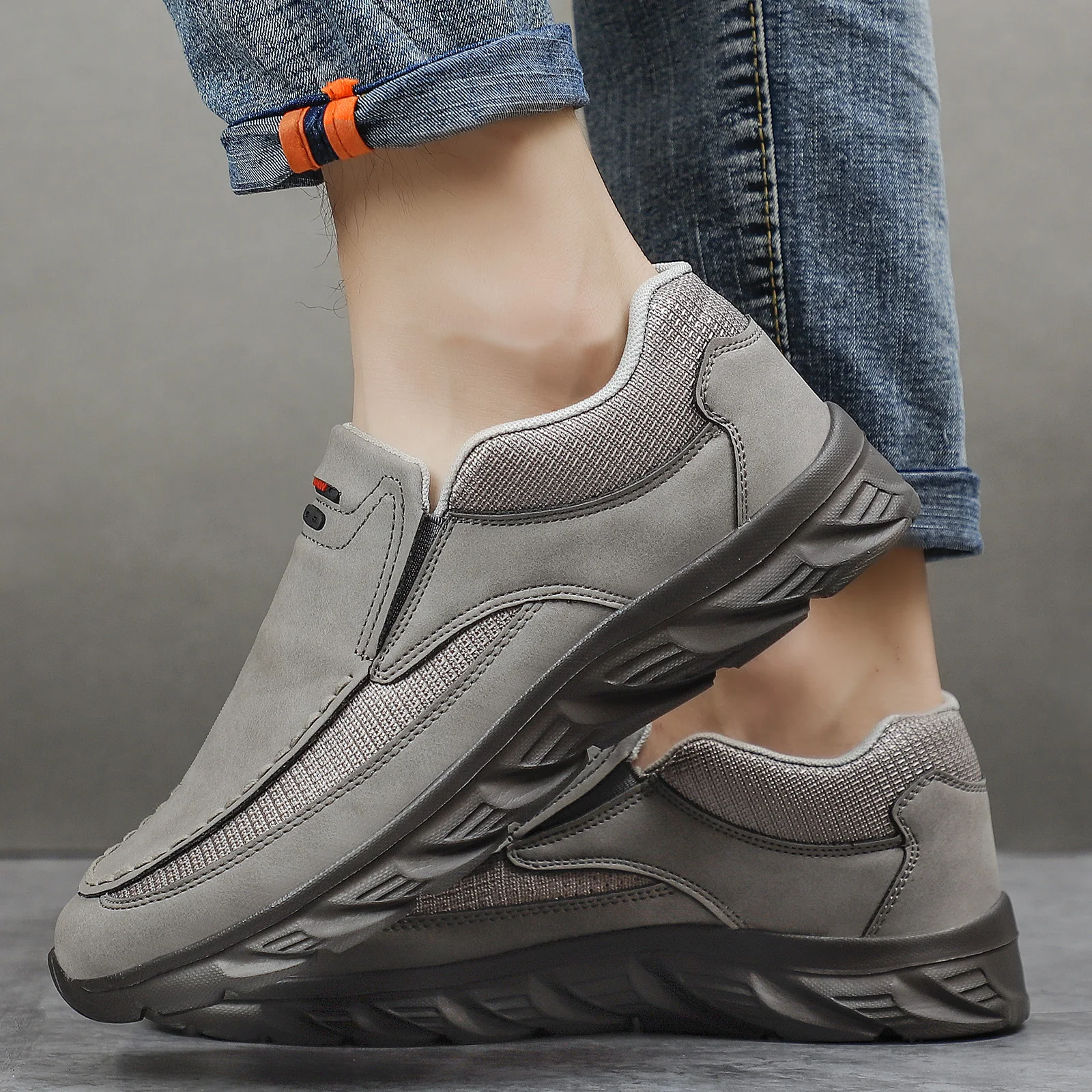 Men Leather Casual Shoes Breathable Loafers Men Sneakers New Male Comfortable Leather Flat Footwear Sneakers Men Shoes thumbnail 6