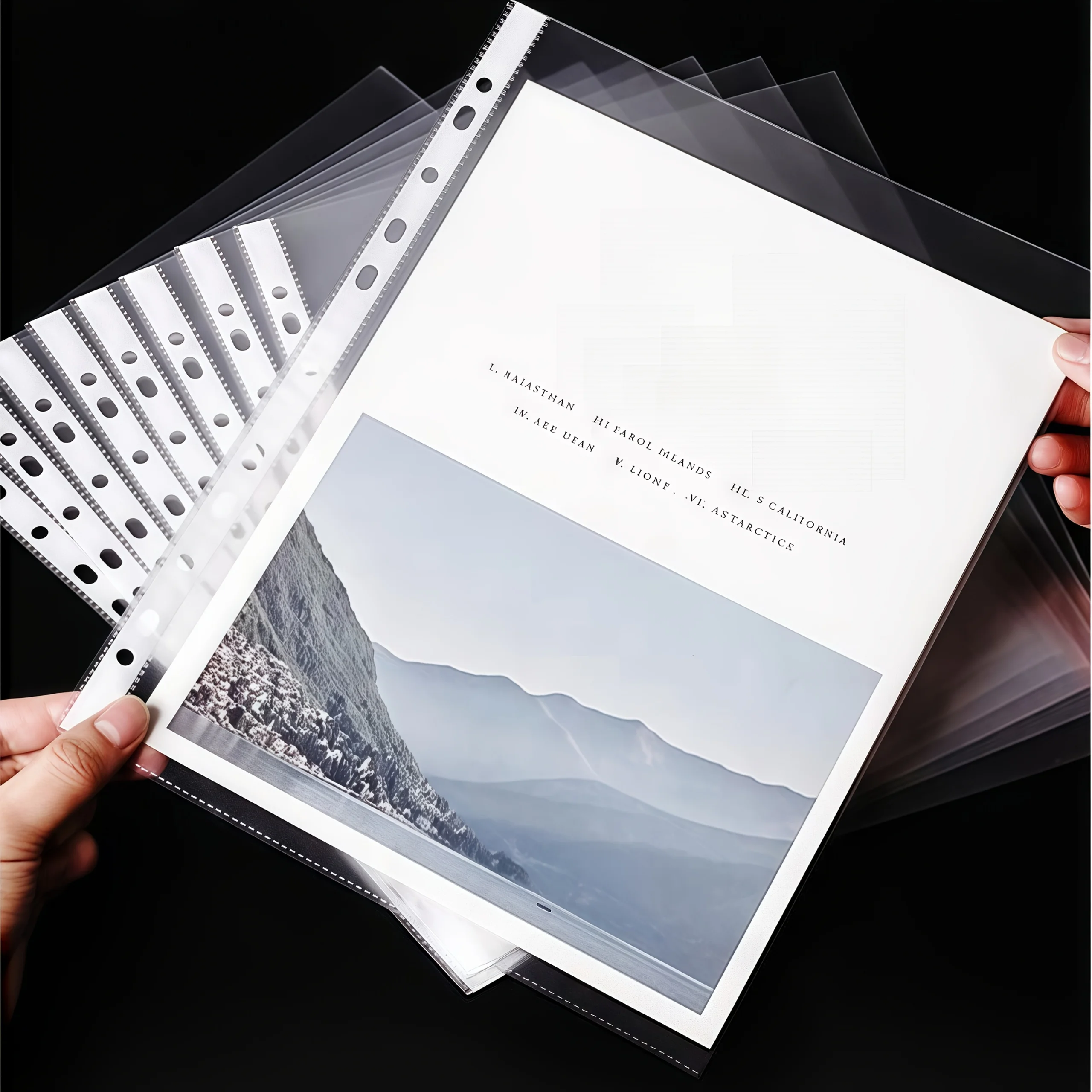 50 Heavy-Duty A4 Plastic File Folders with 11 Holes, Document Organizer, Compatible with 3-Ring Binders, Suitable for Office thumbnail 5