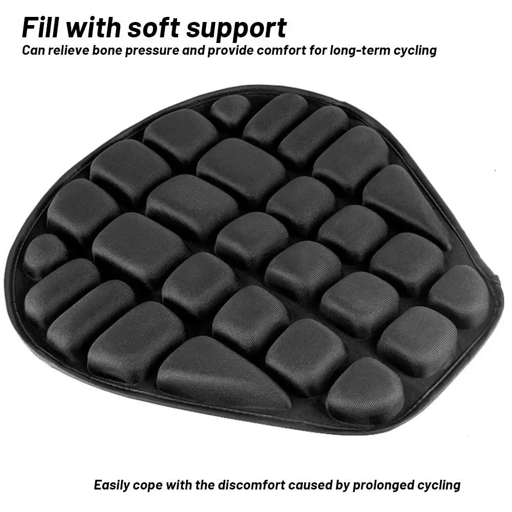 Black Motorcycles Seat Cover Cushion Relief Front Rider Driver Seat Cushion Universal for Motorbike Electric Bike Air Seat thumbnail 3