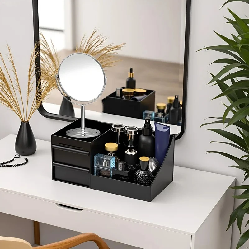 1pc Mens Fragrance Organizer, Perfume & Cologne Stand with Drawers, Modern Bathroom Dresser Top Storage, Counter Tidy thumbnail 3