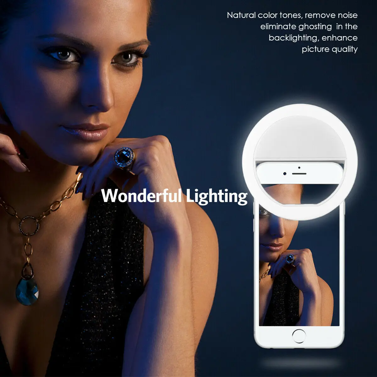 Mini Selfie Ring Light for Mobile Phone LED Lamp USB Charge Portable for Video Photograph Selfie Light for Live Makeup thumbnail 5