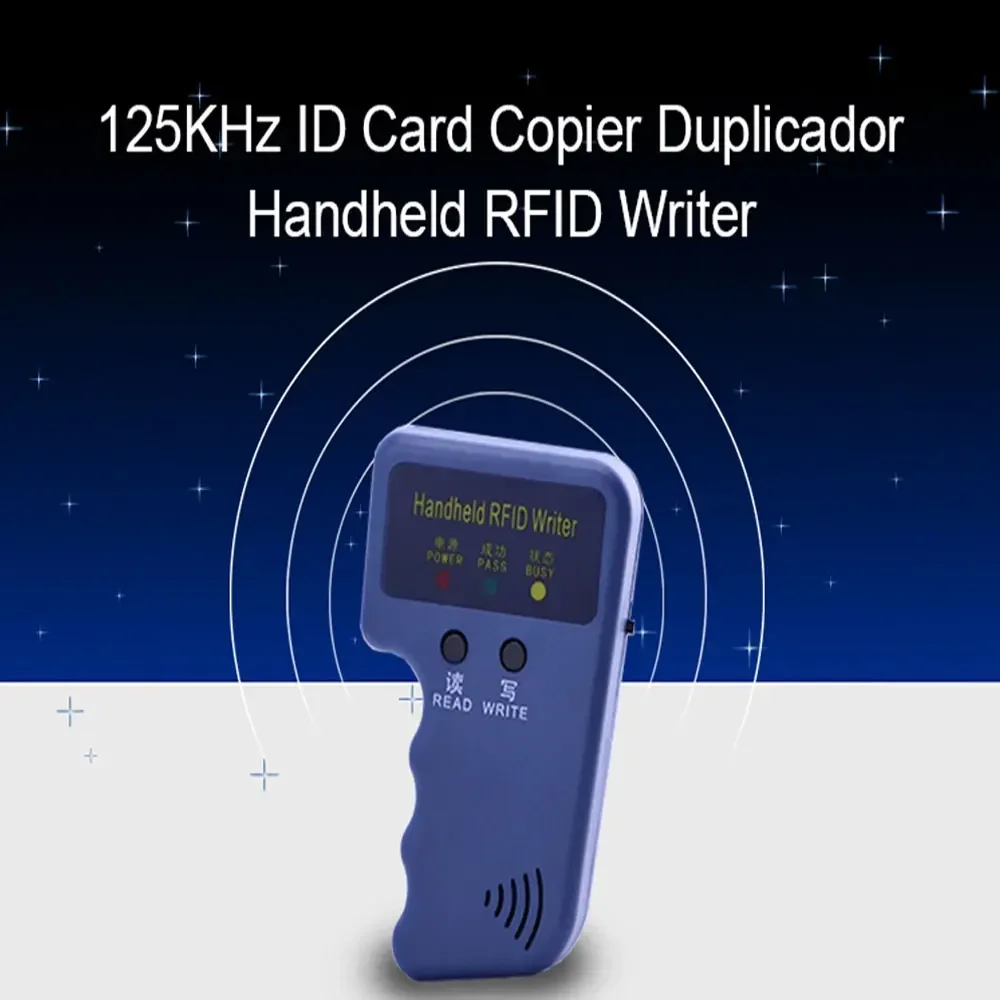 Repetitive Handheld 125KHz EM4100 5200 RFID ID Card Writer Copier Duplicator Programmer + 2pcs T5577 Rewritable Keyfobs Tags thumbnail 5