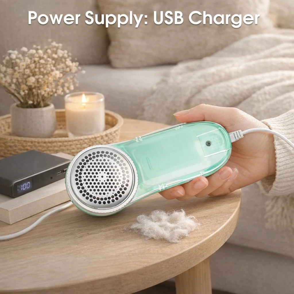 Portable Electric Fabric Shaver - Professional Lint Remover & Fuzz Trimmer for Clothes, Household Use with Sharp Blade and Brush thumbnail 3