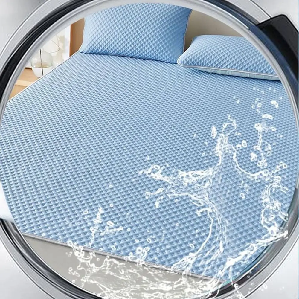 Breathable Cooling Mattress Skin-friendly Comfortable Ice Silk Bed Mat Pad Lightweight Soft Summer Sleeping Mat For Adult Kids thumbnail 5