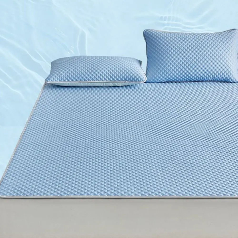 Breathable Cooling Mattress Skin-friendly Comfortable Ice Silk Bed Mat Pad Lightweight Soft Summer Sleeping Mat For Adult Kids thumbnail 3