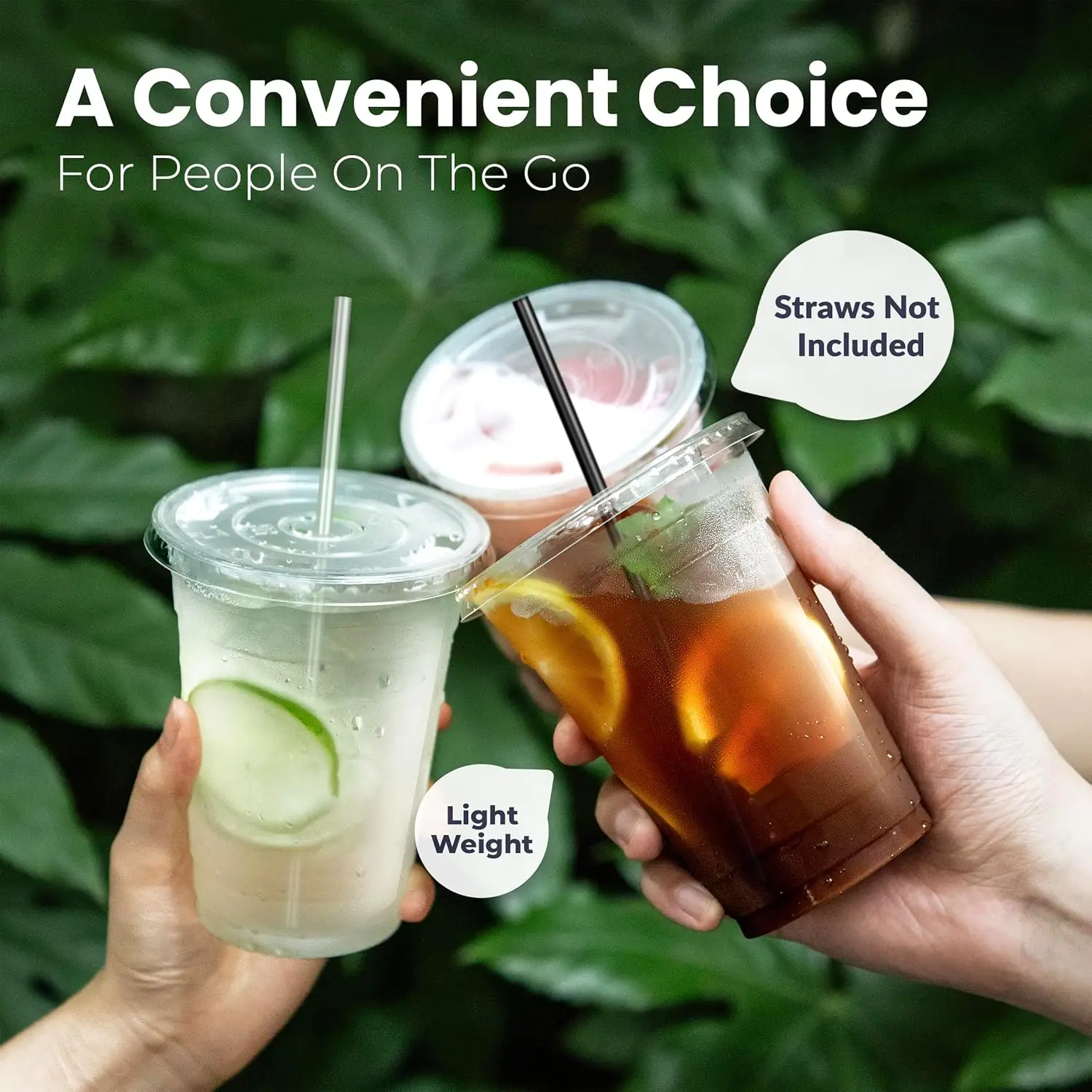 50 Sets 12/16/20/24OZ Clear Plastic Cups Lids and Straws for Iced Coffee Cups Disposable Smoothie Cups for Cold Drink Free BPA thumbnail 3