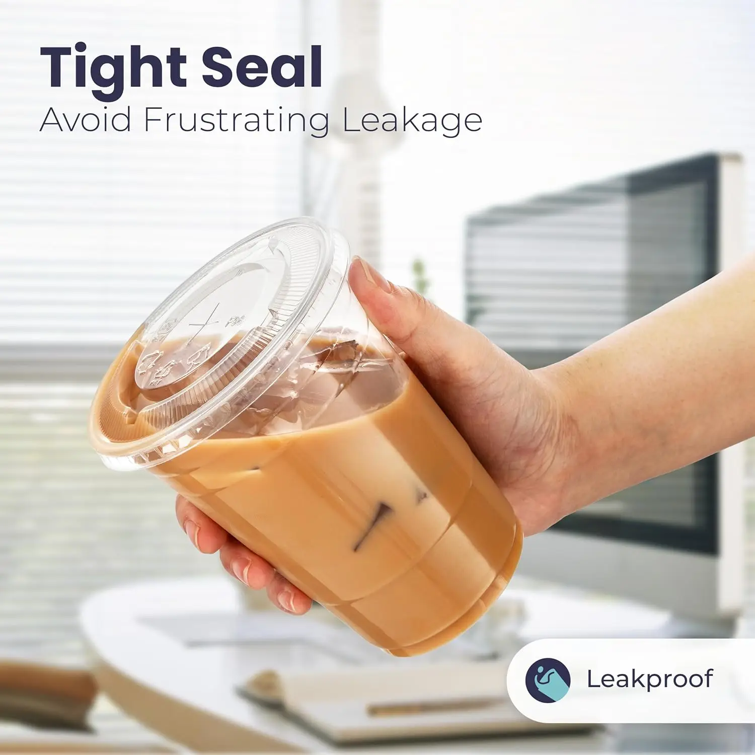 50 Sets 12/16/20/24OZ Clear Plastic Cups Lids and Straws for Iced Coffee Cups Disposable Smoothie Cups for Cold Drink Free BPA thumbnail 2