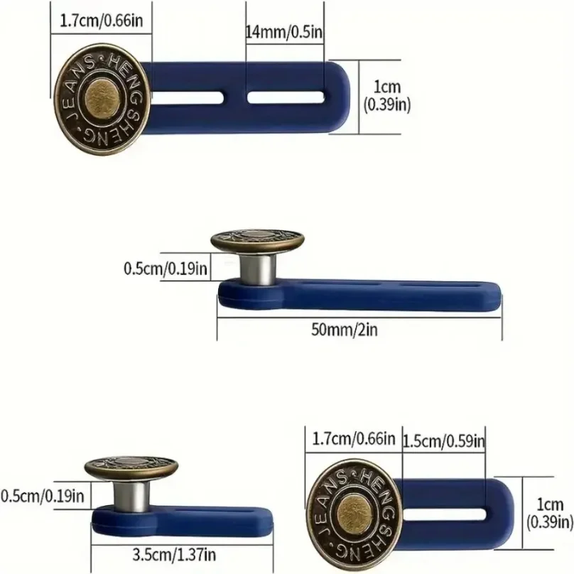 6 Pcs Jeans and Pants Button Extenders: Universal Waist Expander for Women and Men, Instant Belt Extension Solution thumbnail 3