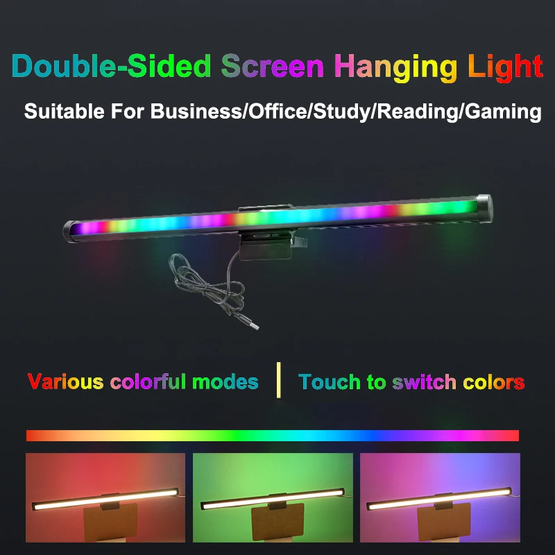 RGB Light LED Monitor Light Bar Computer Screen Hanging Lights Atmosphere Table Lamp Reading Night Lights Gaming Dimming Lights thumbnail 5