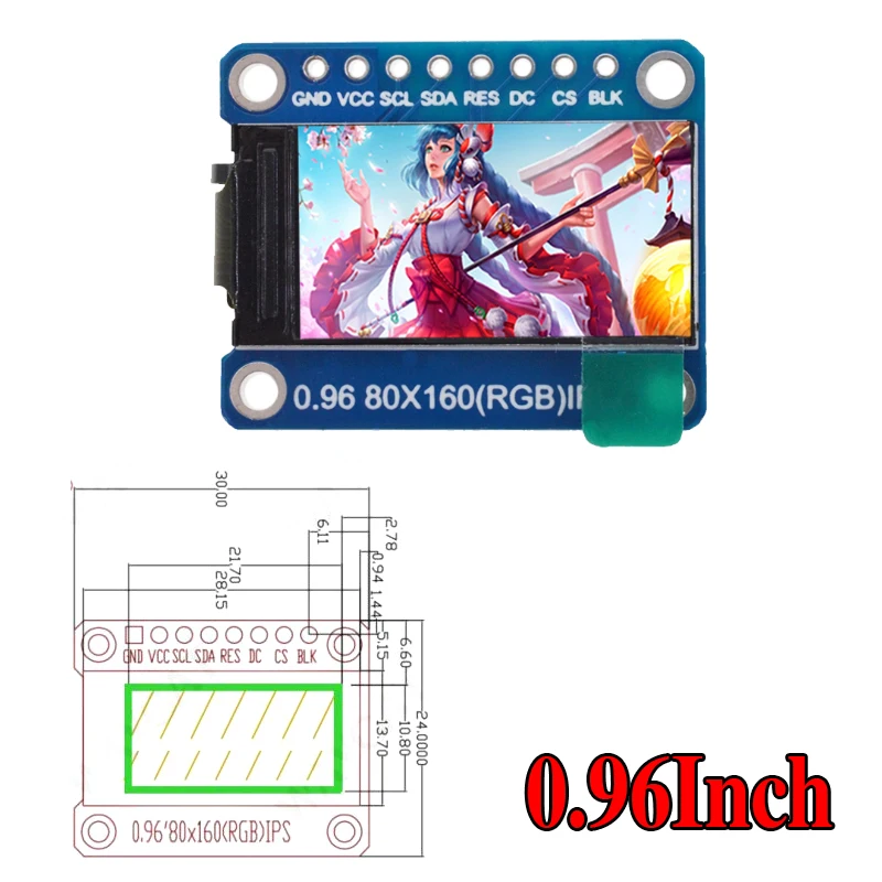 1-10PCS 0.96 Inch IPS Display OLED Module for Arduino 80*160 65K Colorful RGB TFT LCD Board ST7735 ST7735 DIY thumbnail 2