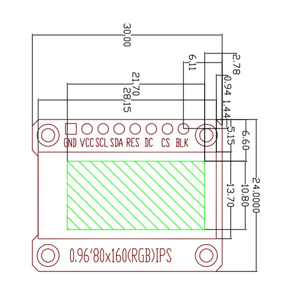 1-10PCS 0.96 Inch IPS Display OLED Module for Arduino 80*160 65K Colorful RGB TFT LCD Board ST7735 ST7735 DIY thumbnail 6
