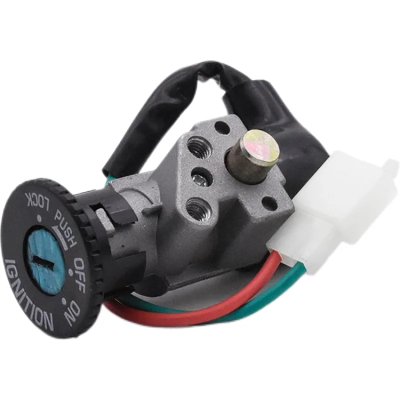 Complete Vehicle Set Pedal Electric Car Door Lock Ignition Key Switch 2-Wire Motorcycle Power Source Lock Aluminum Material thumbnail 5