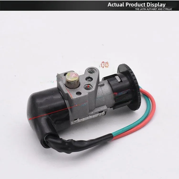 Complete Vehicle Set Pedal Electric Car Door Lock Ignition Key Switch 2-Wire Motorcycle Power Source Lock Aluminum Material thumbnail 2