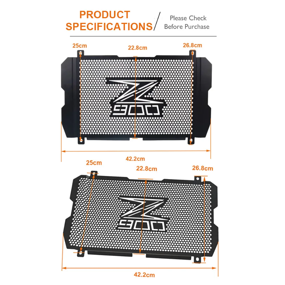 For Kawasaki Z 900 2017 2018 2019 2020 2021 2022 Motorcycle Radiator Cover Grill Protection For Z900 2023 2024 2025 Grille Guard thumbnail 3