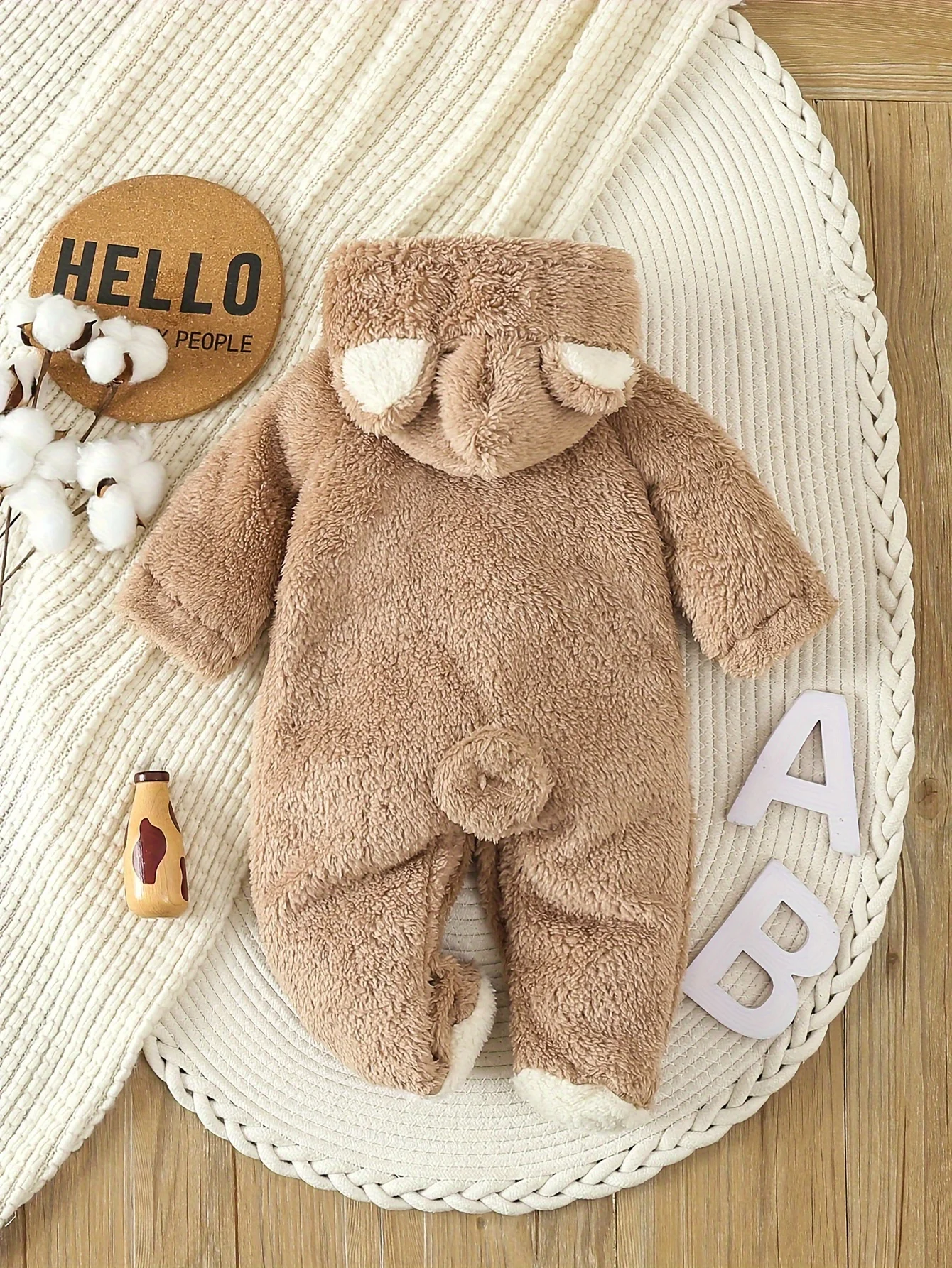 Newborn Baby Rompers Spring Autumn Warm Fleece Baby Boys Costume Baby Girls Clothing Animal Baby Pajamas Hooded Jumpsuits 0-1Y thumbnail 2