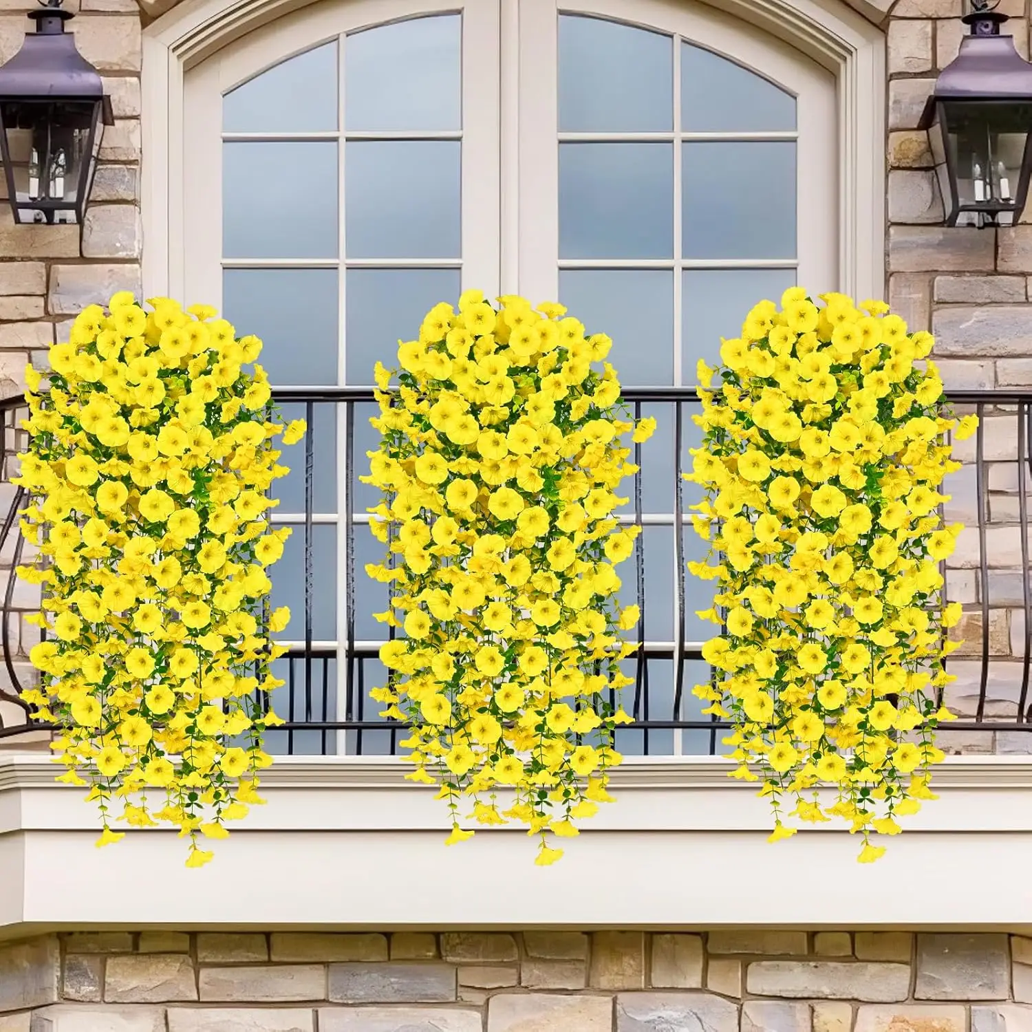 2-8PCS Indoor Outdoor Artificial Morning Glory Wall Hanging Faux Flowers Home Decor Garden Floral Arrangement Decorations thumbnail 4