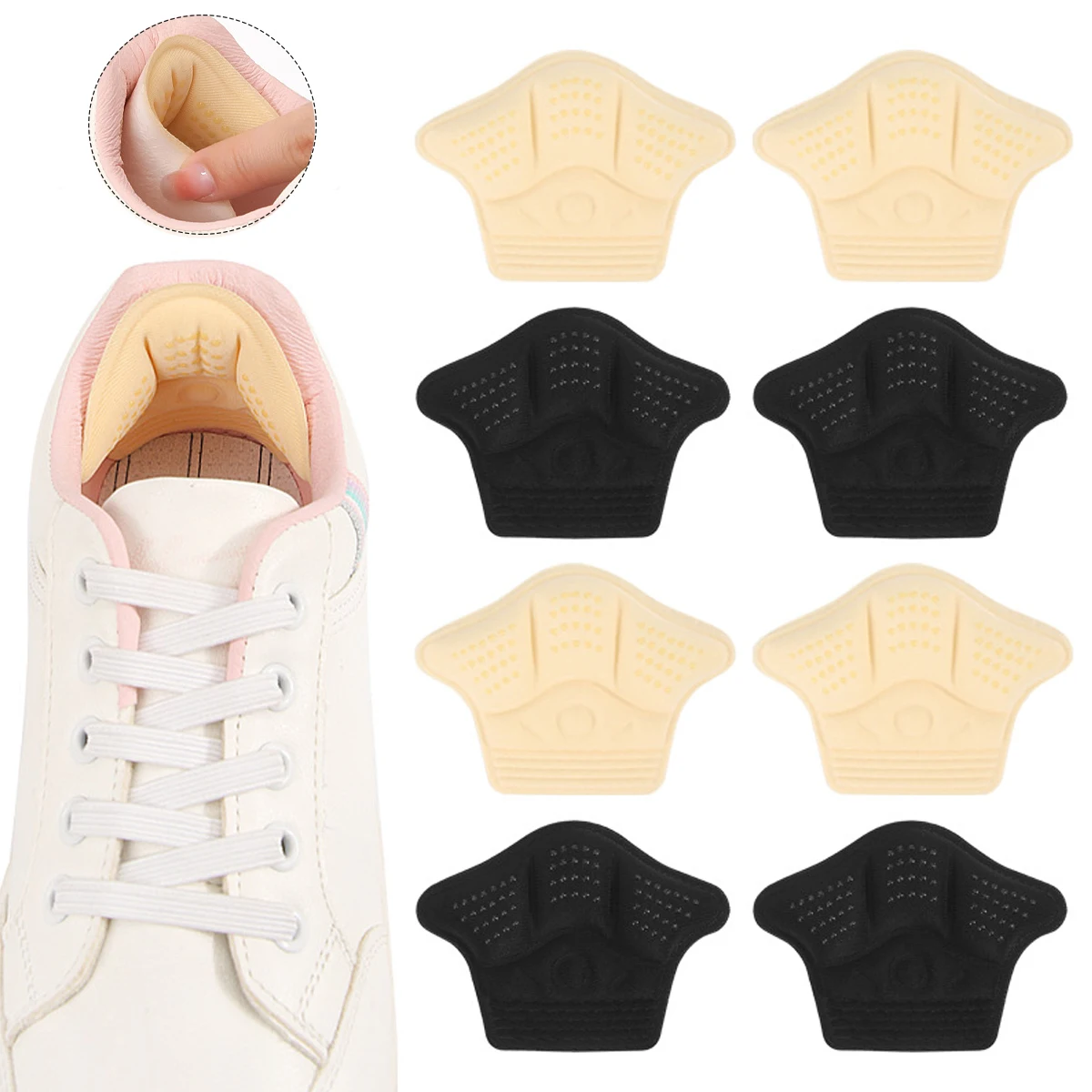3D Gel Heel Pads - Anti-Blister Adjustable Inserts for Loose Shoes, Invisible Men/Women  Cushion for Pain Relief