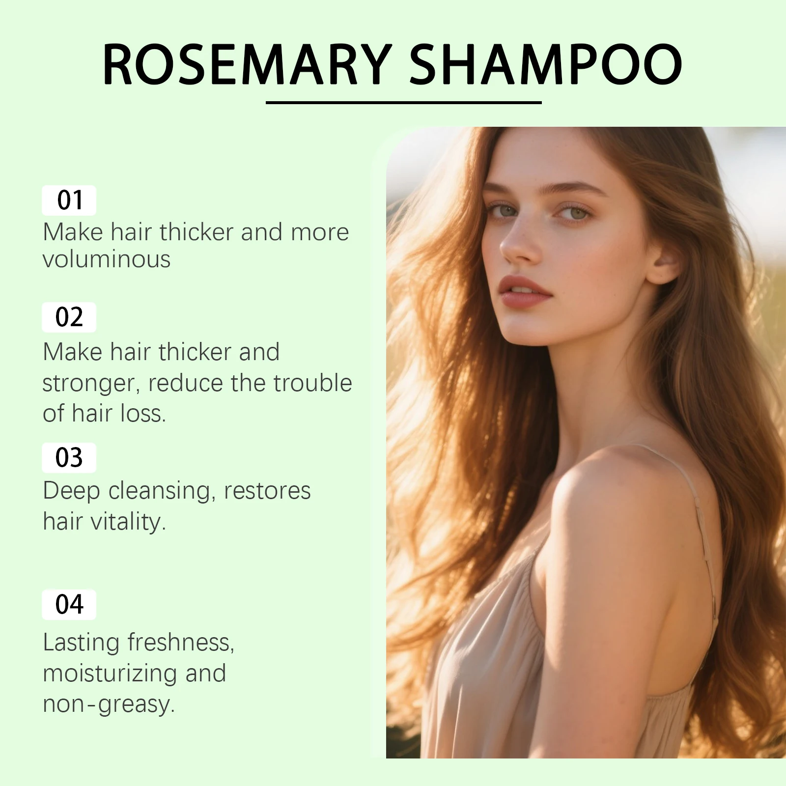 Rosemary Natural Shampoo Hair Thickness Loss Deep Nourishing Scalp Care Strengthen Repair Damaged Oil Control For Men Women thumbnail 3