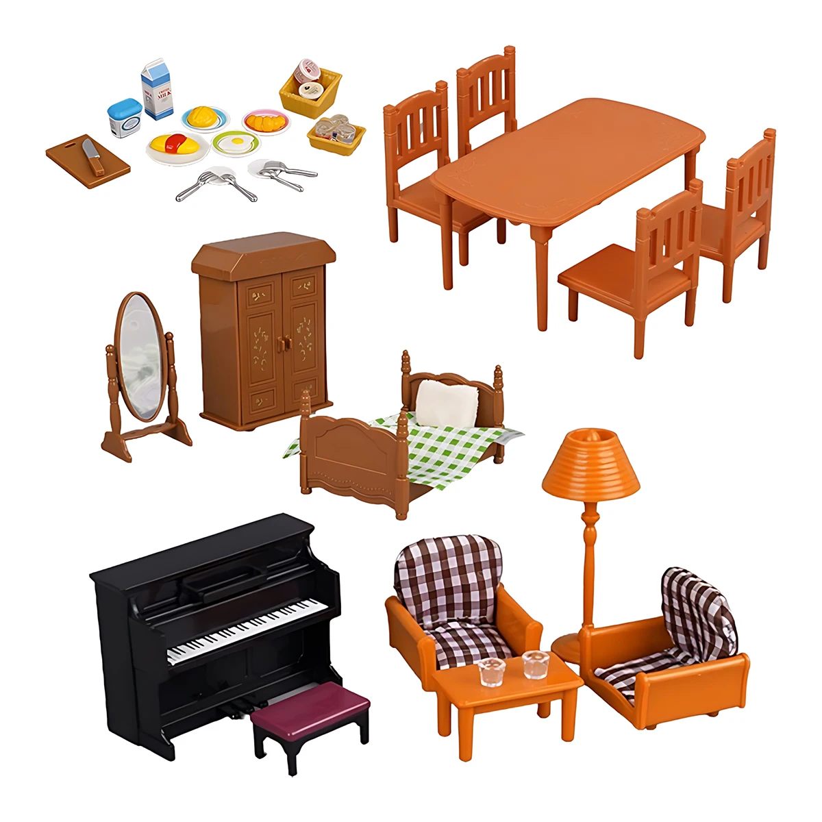 1:12 Forest Family Dollhouse Furniture Montessori Miniature Doll House Kitchen Bedroom Bathroom Accessories For Girl Gifts thumbnail 2