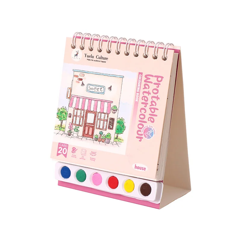 Bview Art Creative Kids Spiral Gouache Painting Set with Paints, DIY Coloring Doodle Book & Tabletop Art Kit thumbnail 5