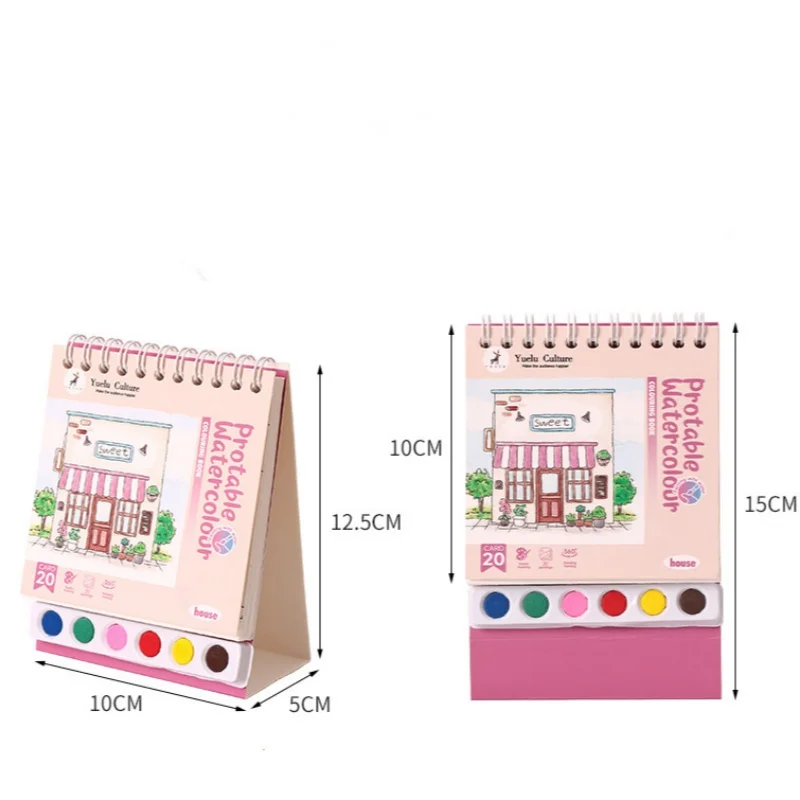 Bview Art Creative Kids Spiral Gouache Painting Set with Paints, DIY Coloring Doodle Book & Tabletop Art Kit thumbnail 6