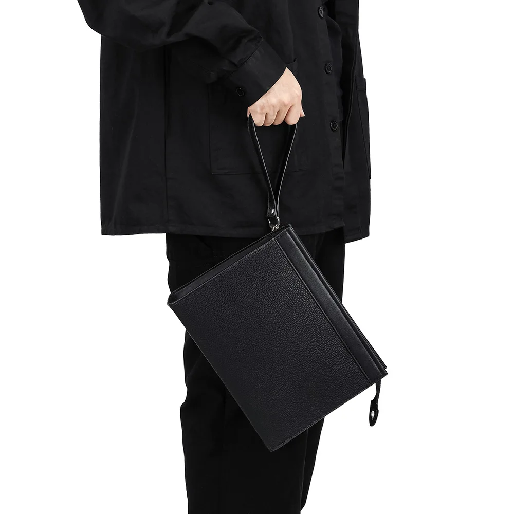 Black PU Leather Men Clutches Bags Wallets Envelope Bag Purse Business Male Phone Clutch Bags Designer Men Bags Wristlets Bags thumbnail 2