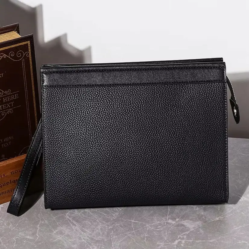 Black PU Leather Men Clutches Bags Wallets Envelope Bag Purse Business Male Phone Clutch Bags Designer Men Bags Wristlets Bags thumbnail 6