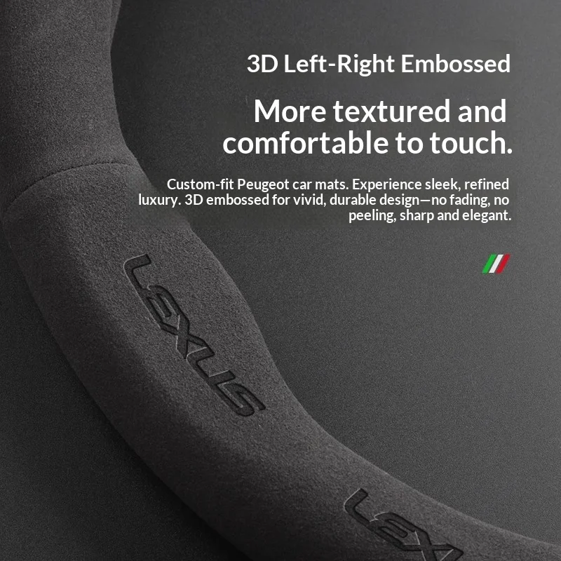 Car Suede Steering Wheel Cover For Lexus F Sport ES200 ES250 ES260 ES300 RX300 LS500h GS250 GS300 IS250 IS300 CT200h LX570 GX NX thumbnail 5