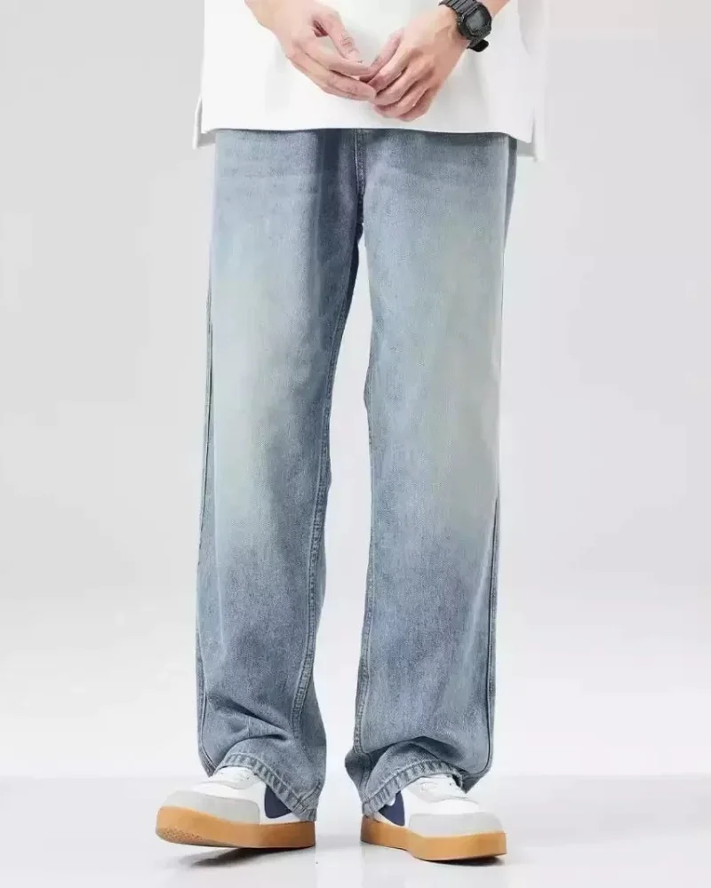 Men's Denim Pants Vintage Washing Wide Leg Loose Jeans Casual Straight American Style  Street Men Trousers Four Seasons New 2026 thumbnail 4